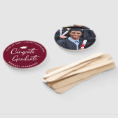 Afstuderen Gefeliciteerd Foto Burgundy Handwaaier (Niet-gemonteerd)