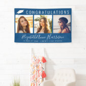 Afstuderen Gefeliciteerd Foto Collage Blue Spandoek (Insitu)