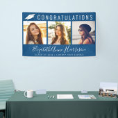 Afstuderen Gefeliciteerd Foto Collage Blue Spandoek (Beurs)