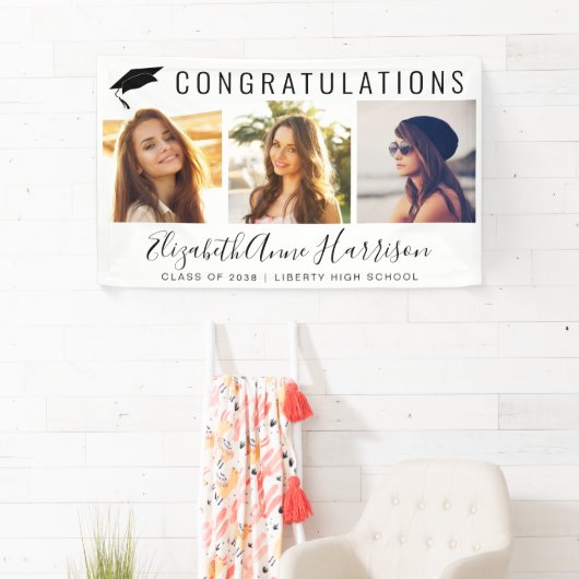 Afstuderen Gefeliciteerd Foto Collage Welkom Spandoek (Insitu)