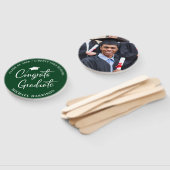 Afstuderen Gefeliciteerd Foto groen Handwaaier (Niet-gemonteerd)