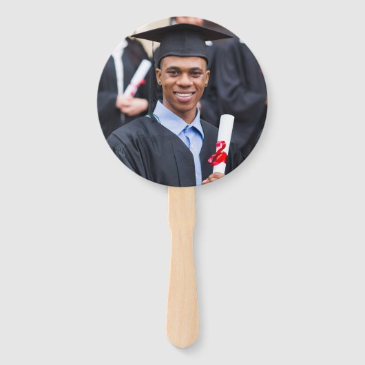 Afstuderen Gefeliciteerd Foto Handwaaier (Achterkant)