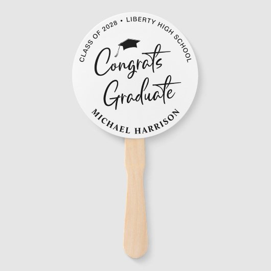 Afstuderen Gefeliciteerd Foto Handwaaier (Voorkant)