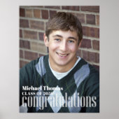 Afstuderen Gefeliciteerd Foto Modern Minimalist Poster (Voorkant)