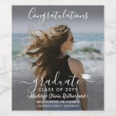 Afstuderen Gefeliciteerd Foto & witboek Wijn Etiket (Enkel label)