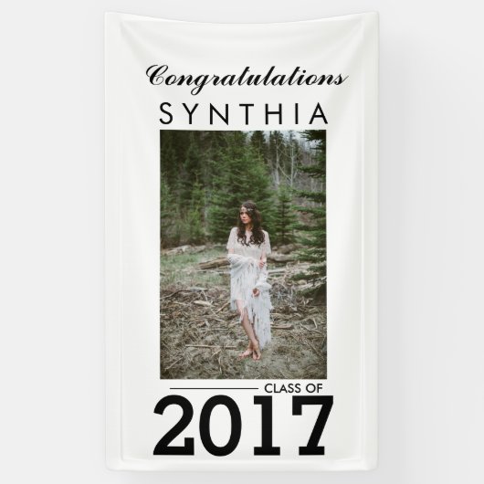Afstuderen Gefeliciteerd Foto Yard Sign Spandoek (Verticaal)