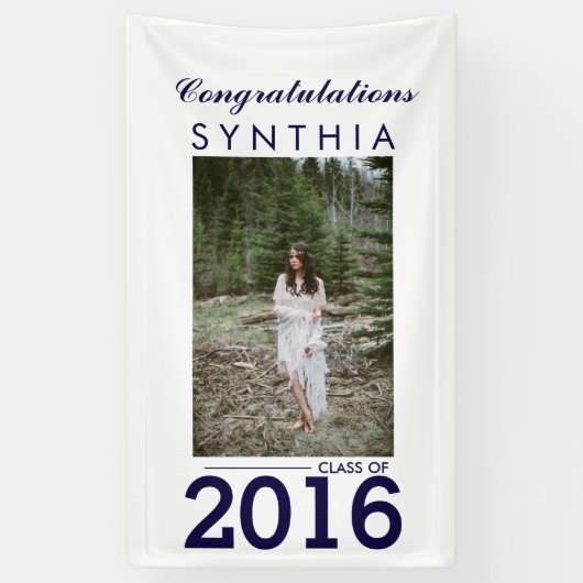 Afstuderen Gefeliciteerd Foto Yard Sign Spandoek (Verticaal)
