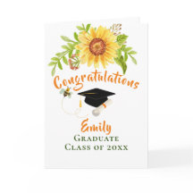 Afstuderen gefeliciteerd Gele Floral Card