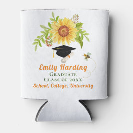 Afstuderen Gefeliciteerd Gele Floral Zonnebloem Blikjeskoeler