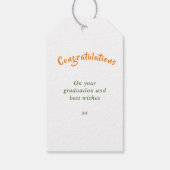 Afstuderen Gefeliciteerd Gele Floral Zonnebloem Cadeaulabel (Achterkant)