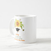 Afstuderen gefeliciteerd Gele Zonnebloem Floral Koffiemok (Voorkant links)