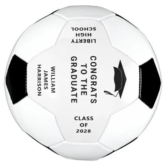 Afstuderen Gefeliciteerd gepersonaliseerd Voetbal (Gedraaid)