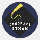 Afstuderen Gefeliciteerd Geschenken Ronde Sticker (Voorkant)