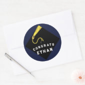 Afstuderen Gefeliciteerd Geschenken Ronde Sticker (Envelop)