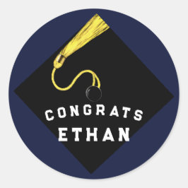 Afstuderen Gefeliciteerd Geschenken Ronde Sticker