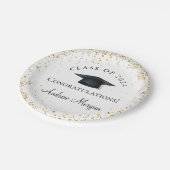 Afstuderen Gefeliciteerd Gold Confetti Papieren Bordje (Gekanteld)