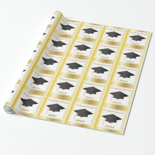 Afstuderen Gefeliciteerd Gold Persoonlijke verpakk Cadeaupapier