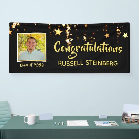 Afstuderen gefeliciteerd | Gouden sterren | Foto Spandoek (Beurs)