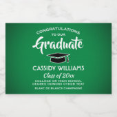 Afstuderen Gefeliciteerd Green White Black Mini Sp Sparkling Wijnetiket (Enkel label)