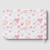 Afstuderen Gefeliciteerd Heart Patroon Aangepast Gastenboek (Achterkant)