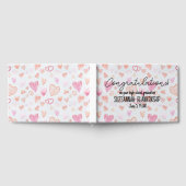 Afstuderen Gefeliciteerd Heart Patroon Aangepast Gastenboek (Volledig)