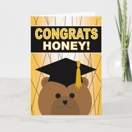 Afstuderen Gefeliciteerd Honey / Vrouw Kaart (Voorkant)