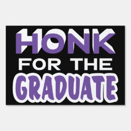 Afstuderen Gefeliciteerd Honk Paarse One Side Tuinbord