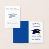 Afstuderen Gefeliciteerd in het Duits - zilver Folie Kaarten (Display)