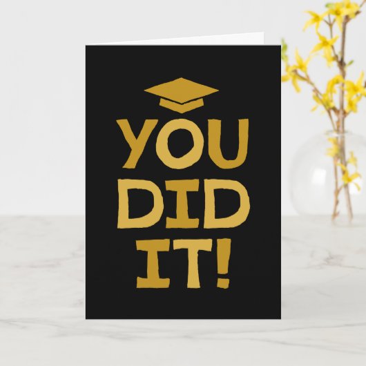 Afstuderen gefeliciteerd je deed het zwart goud kaart (Gele Bloem)