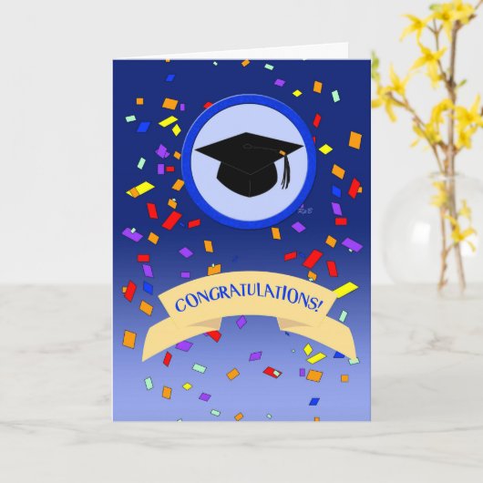 Afstuderen: gefeliciteerd kaart (Gele Bloem)