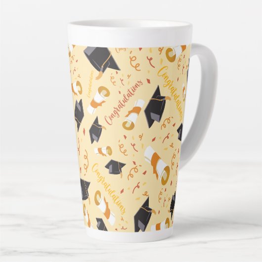 Afstuderen gefeliciteerd latte mok (Rechterhoek)