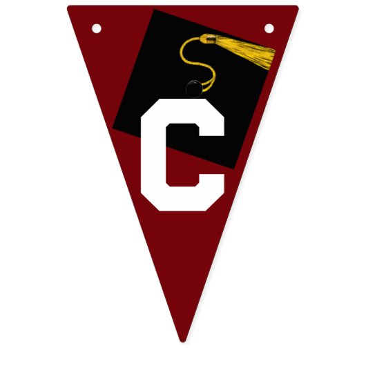 Afstuderen Gefeliciteerd Maroon Vlaggetjes (Eerste vlag)