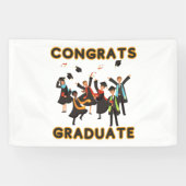 Afstuderen Gefeliciteerd met 2.5x4 vinylbanner Spandoek (Horizontaal)