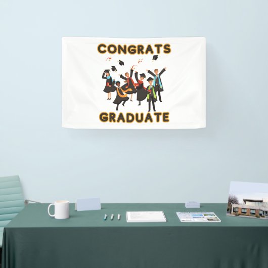 Afstuderen Gefeliciteerd met 2.5x4 vinylbanner Spandoek (Beurs)