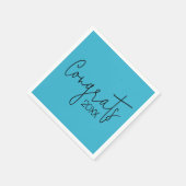 Afstuderen gefeliciteerd met Blauwgroen Servet (Hoek)