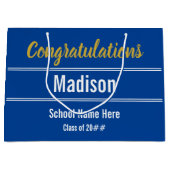 Afstuderen Gefeliciteerd met Blue and White Groot Cadeauzakje (Voorkant)