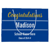 Afstuderen Gefeliciteerd met Blue and White Groot Cadeauzakje (Achterkant)