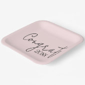 Afstuderen Gefeliciteerd met Blush Pink Papieren Bordje (Gebogen)