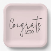 Afstuderen Gefeliciteerd met Blush Pink Papieren Bordje (Voorkant)