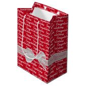 Afstuderen gefeliciteerd met Bow Medium Cadeauzakje (Voorkant Gekanteld)