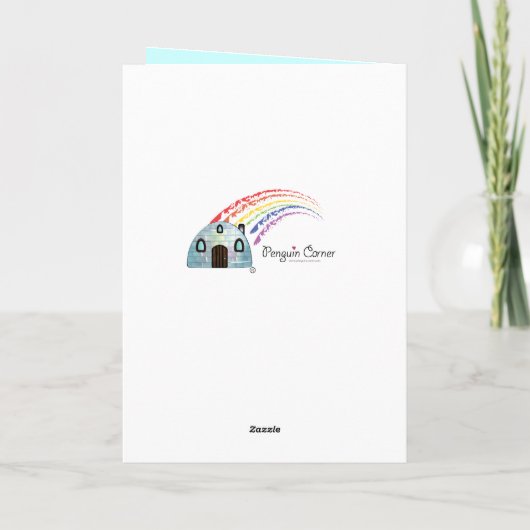 Afstuderen Gefeliciteerd met Boy Penguin Kaart (Achterkant)