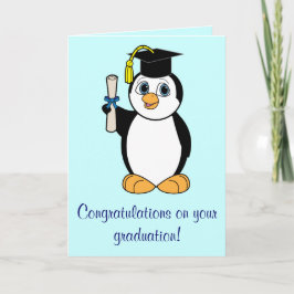 Afstuderen Gefeliciteerd met Boy Penguin Kaart