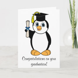 Afstuderen Gefeliciteerd met Boy Penguin Kaart