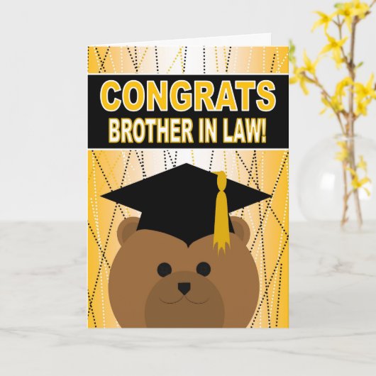 Afstuderen gefeliciteerd met Brother in Law Kaart (Gele Bloem)