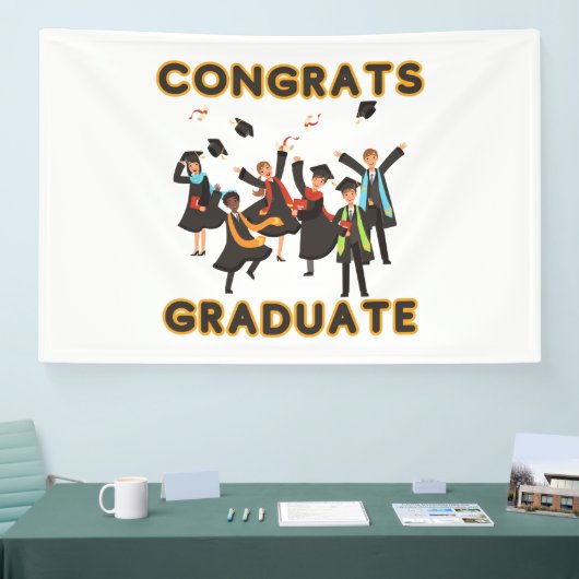 Afstuderen Gefeliciteerd met de 4x6 vinylbanner Spandoek (Beurs)