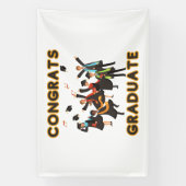 Afstuderen Gefeliciteerd met de 4x6 vinylbanner Spandoek (Verticaal)