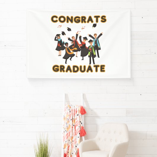 Afstuderen Gefeliciteerd met de 4x6 vinylbanner Spandoek (Insitu)