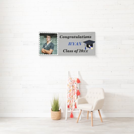 Afstuderen Gefeliciteerd met de aangepaste foto va Spandoek (Insitu)