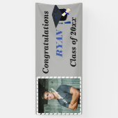 Afstuderen Gefeliciteerd met de aangepaste foto va Spandoek (Verticaal)