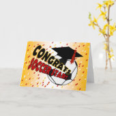 Afstuderen gefeliciteerd met een voetbalster kaart (Gele Bloem)